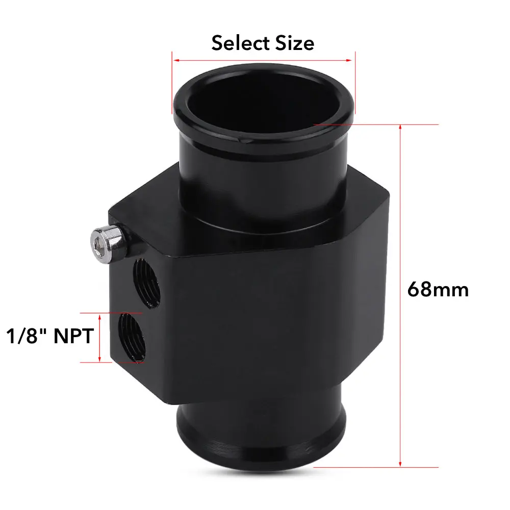 2-Stage Radiator In-Hose Fitting Adapter 1/8 Inch Npt Fan Switch Sensor Ports 2