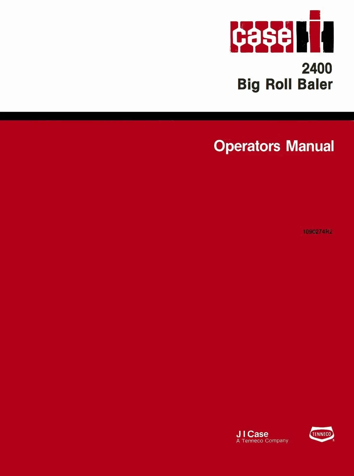 Case Ih 2400 Big Roll Baler - Operator's Manual 1