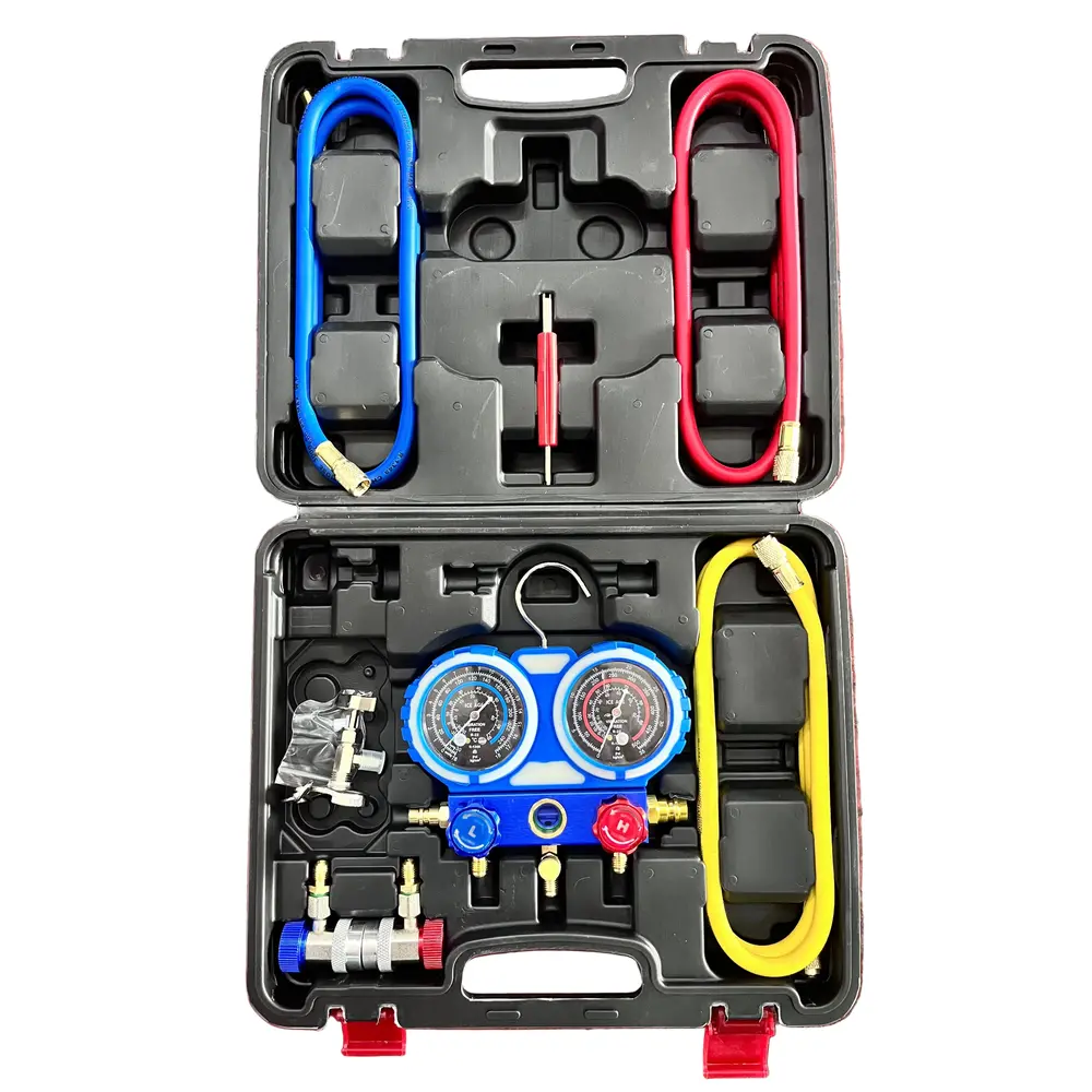Refrigerant Gauge Double Manifold Incased Kit 2