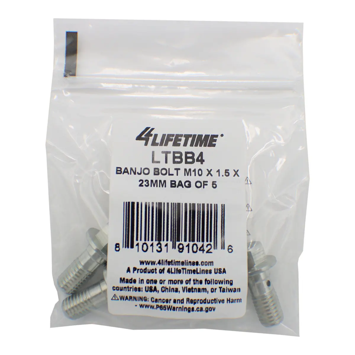 Banjo Bolt, M10 X 1.5 X 23Mm, Bag Of 5 1