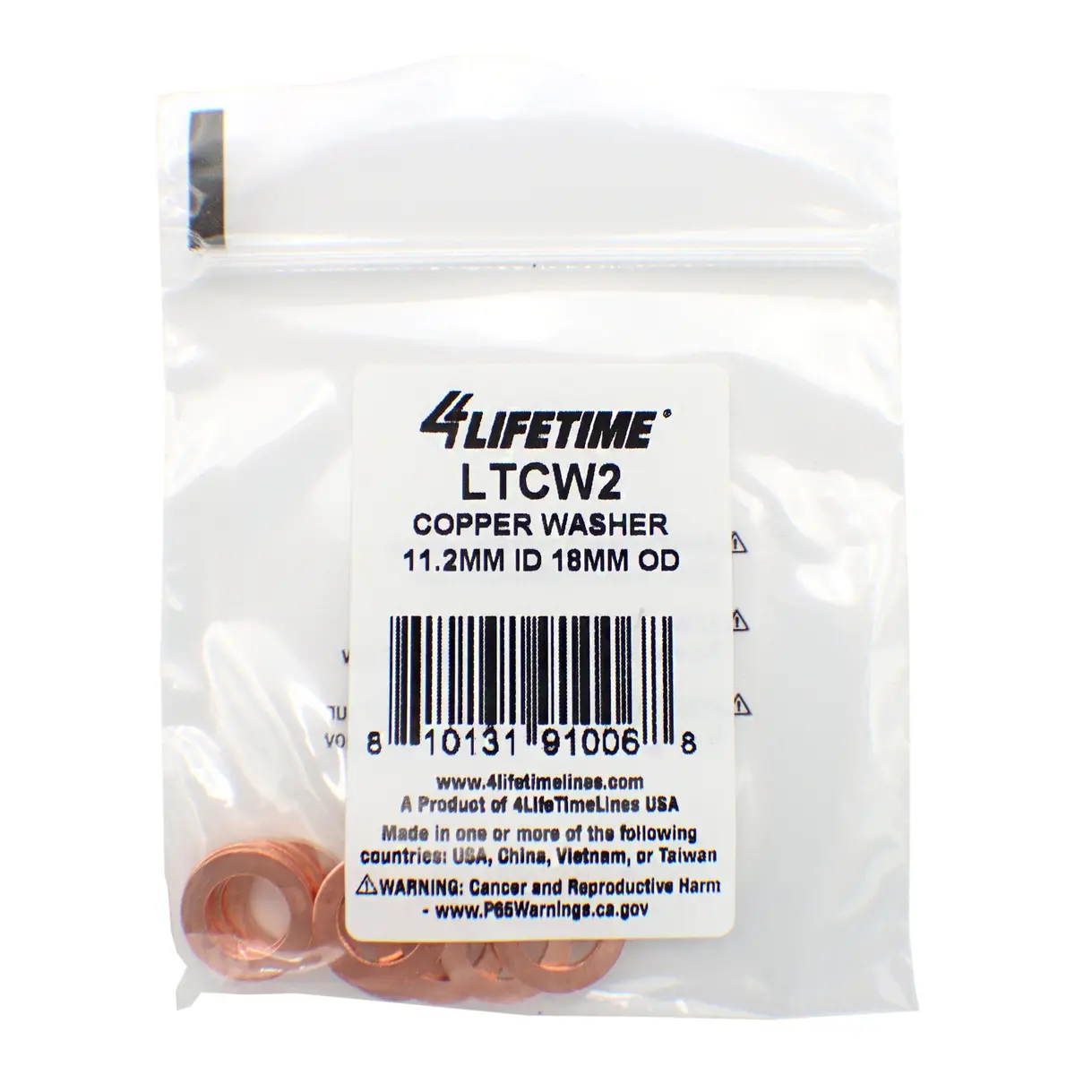 Copper Washer, 11.2Mm Id, 18Mm Od 1