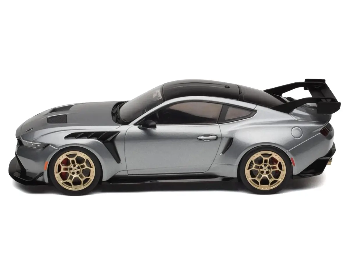 2025 Ford Mustang Gtd Gray Metallic With Black Top "Limited Edition" Series 1/18 Diecast Model Car By Ixo Models 2