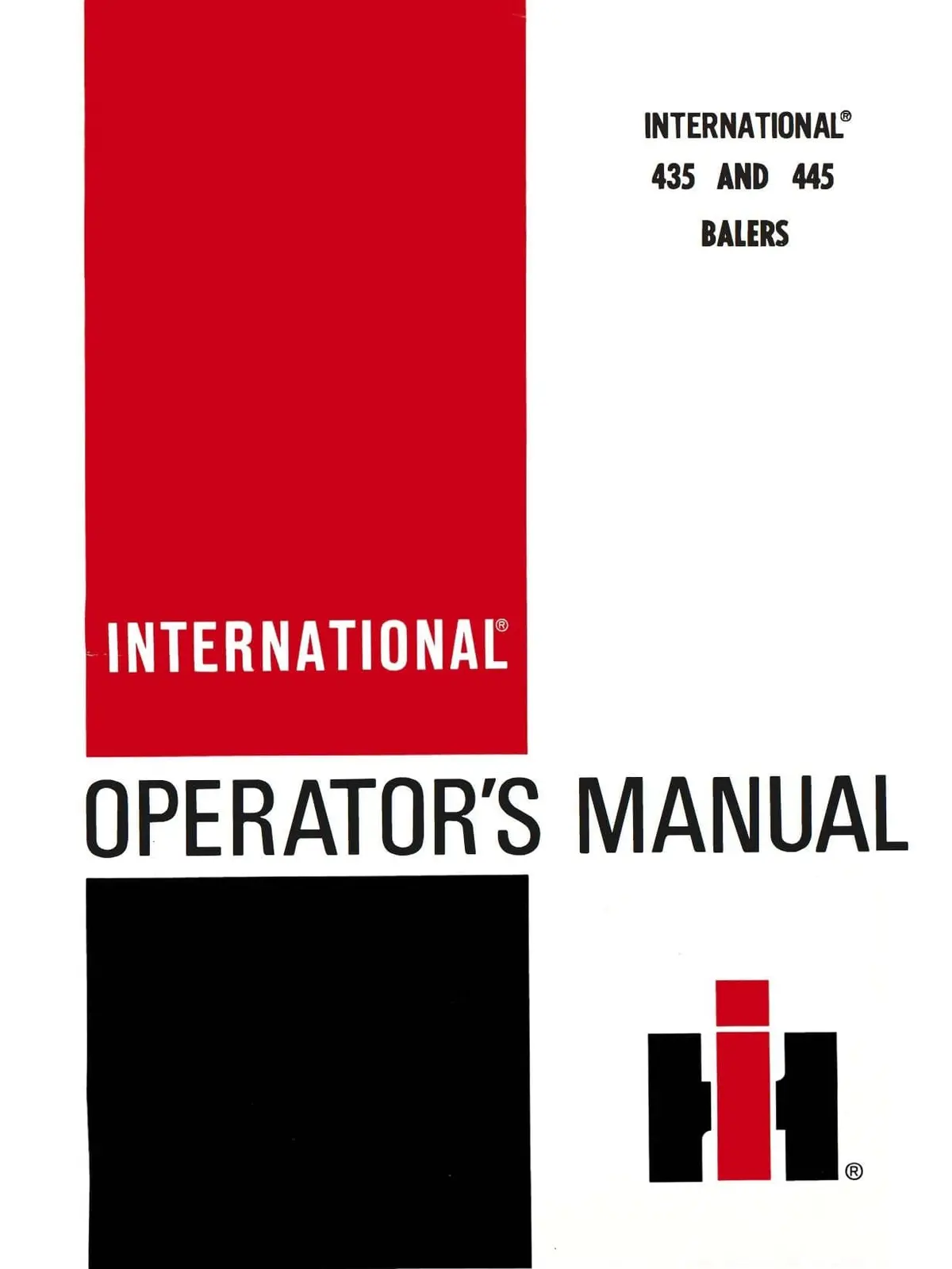 International 435 And 445 Balers Operator's Manual 1