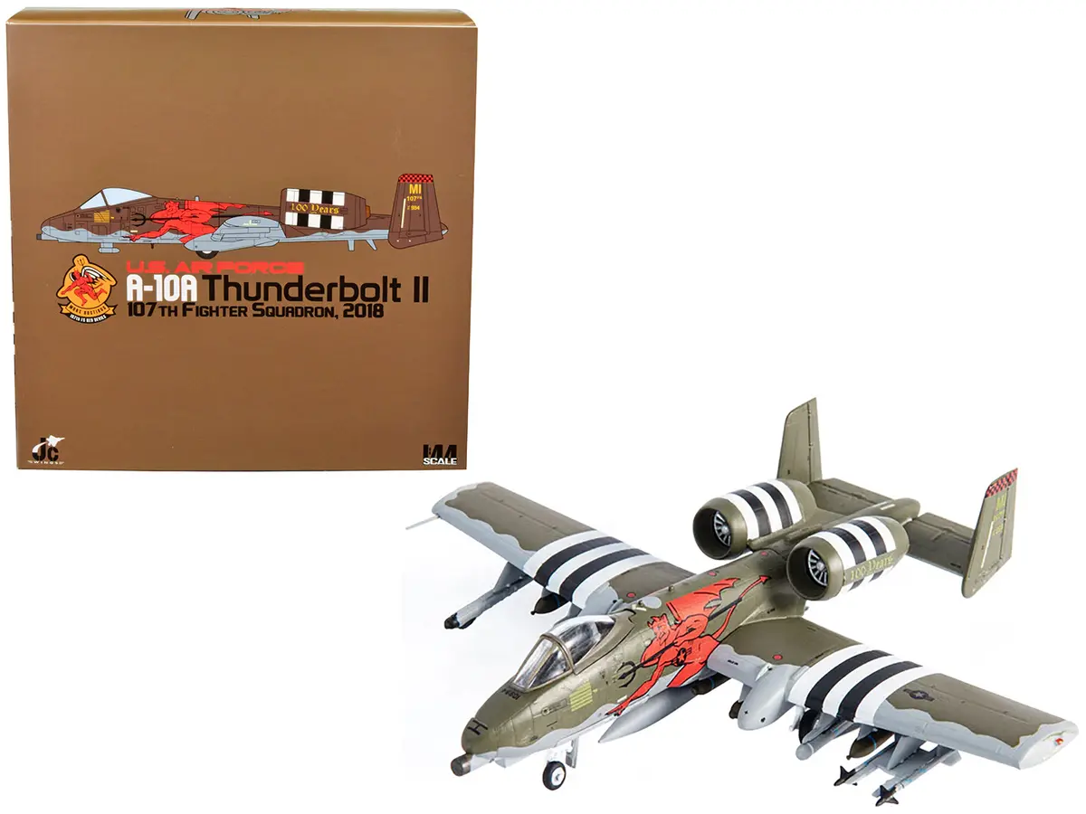 Fairchild Republic A-10A Thunderbolt Ii Aircraft "Us Air Force 107Th Fighter Squadron 100Th Anniversary Edition" (2018) 1/144 Diecast Model By Jc Wings 1