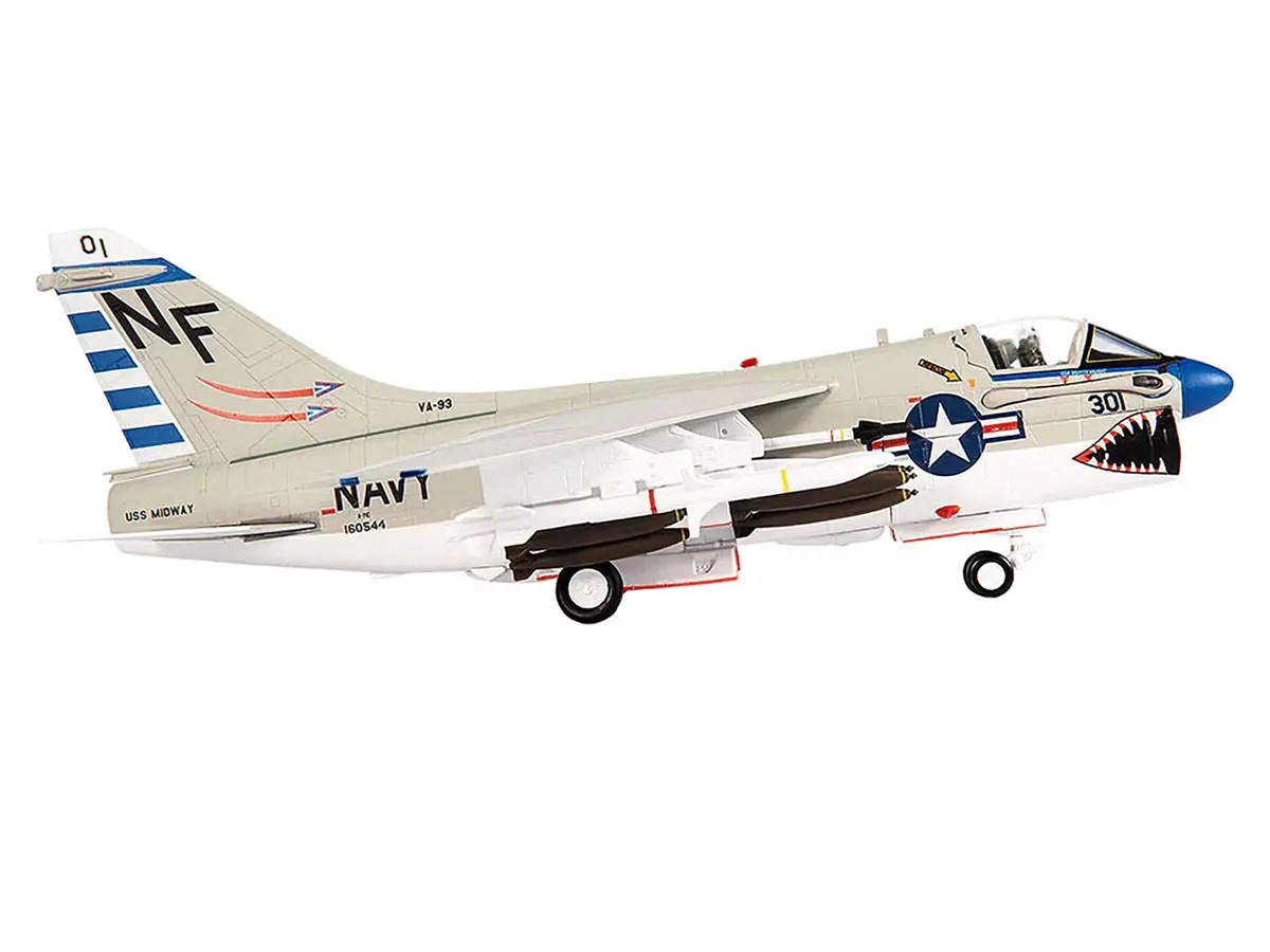 Vought A-7E Corsair Ii Attack Aircraft "Va-93 Blue Blazers Uss Midway" (1979) United States Navy 1/72 Diecast Model By Jc Wings 2