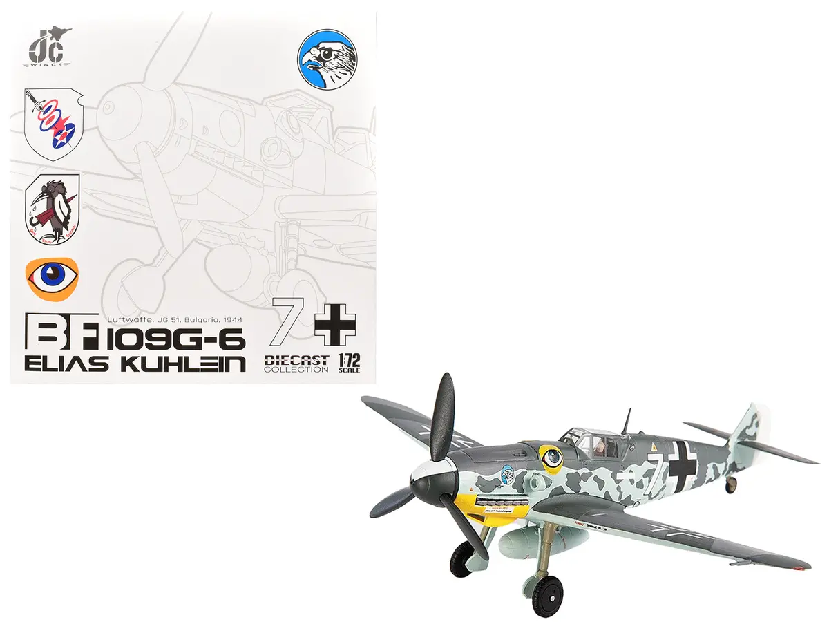 Messerschmitt Bf 109G-6 Fighter Aircraft "Jg 51 Bulgaria" (1944) German Luftwaffe 1/72 Die Cast Model By Jc Wings 1