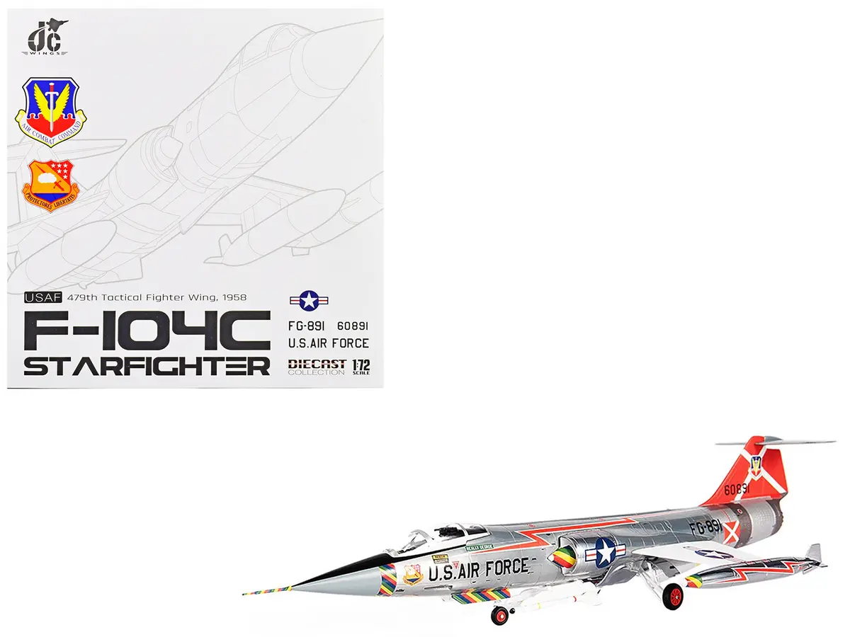 Lockheed F-104C Starfighter Fighter Aircraft "479Th Tactical Fighter Wing" (1958) United States Air Force 1/72 Diecast Model By Jc Wings 1