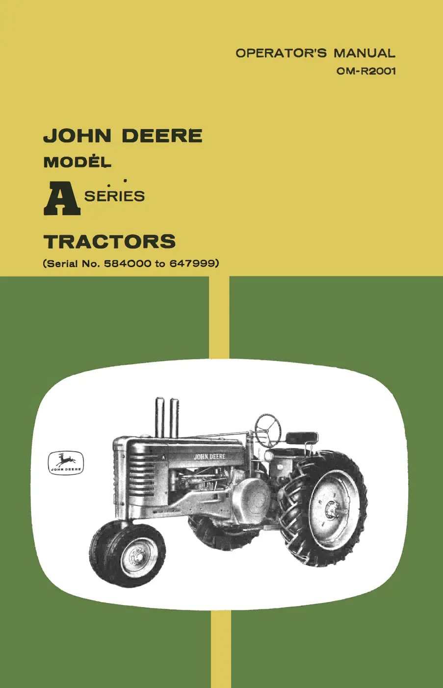 John Deere Model A Series Tractors Operator's Manual 1