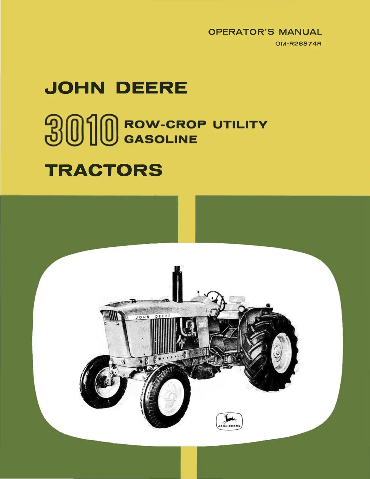 John Deere 3010 Row-Crop Utility Gasoline Tractors Operator's Manual 1