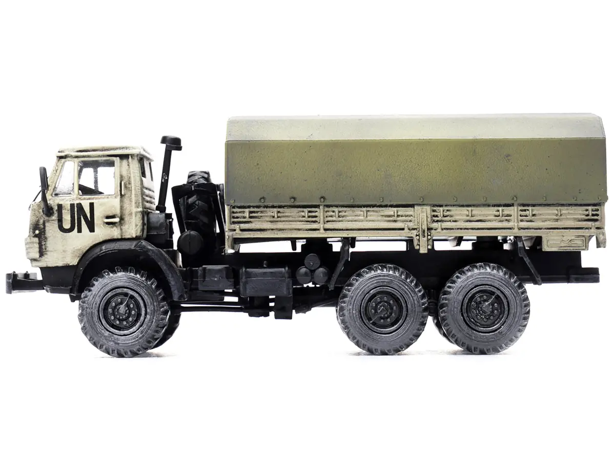 Kamaz 4310 Transport Truck Beige (Weathered) "United Nations" 1/72 Diecast Model By Legion 2
