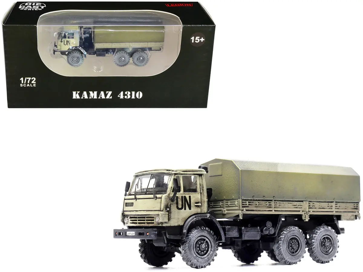 Kamaz 4310 Transport Truck Beige (Weathered) "United Nations" 1/72 Diecast Model By Legion 1