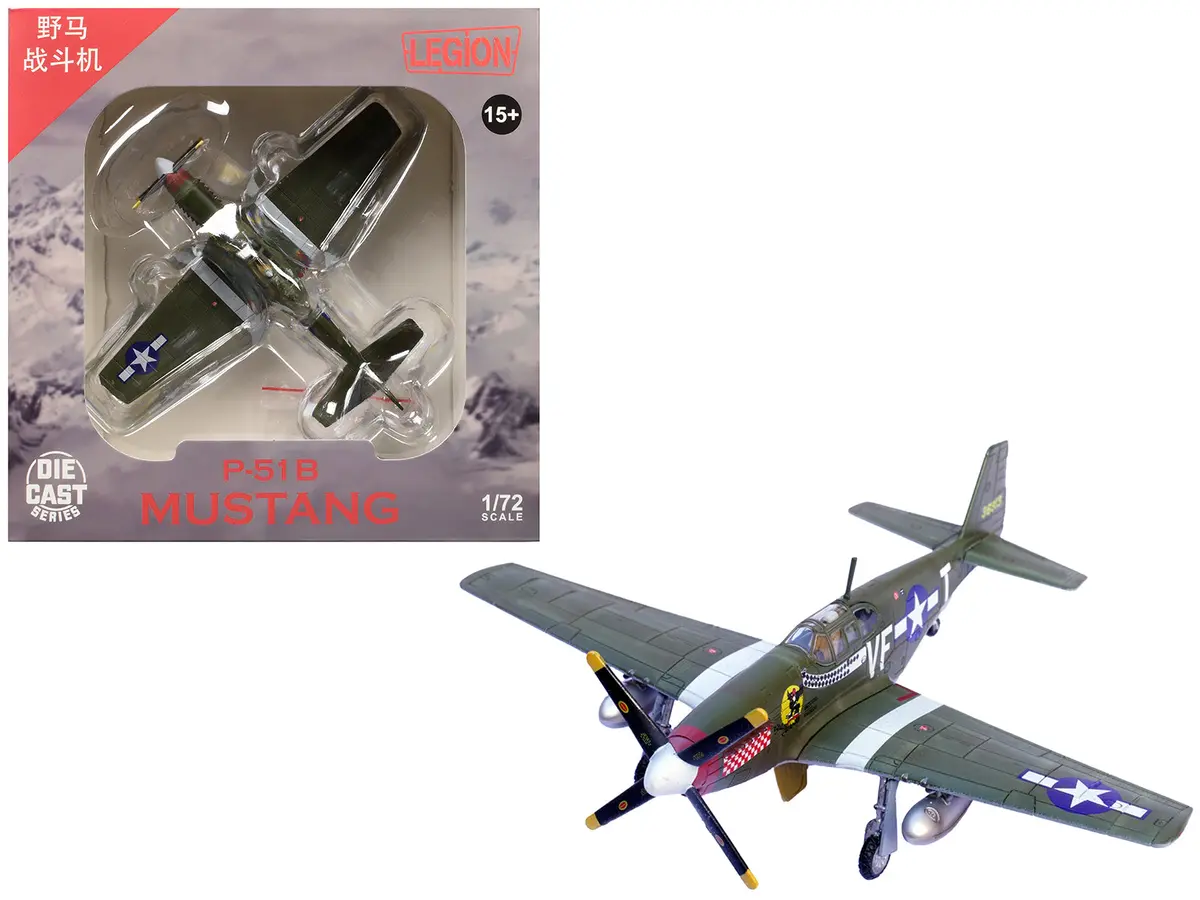 North American P-51B Mustang Aircraft "Shangri-La 336Th Fighter Squadron 4Th Fighter Group" (1944) United States Army Air Forces 1/72 Diecast Model Airplane By Legion 1