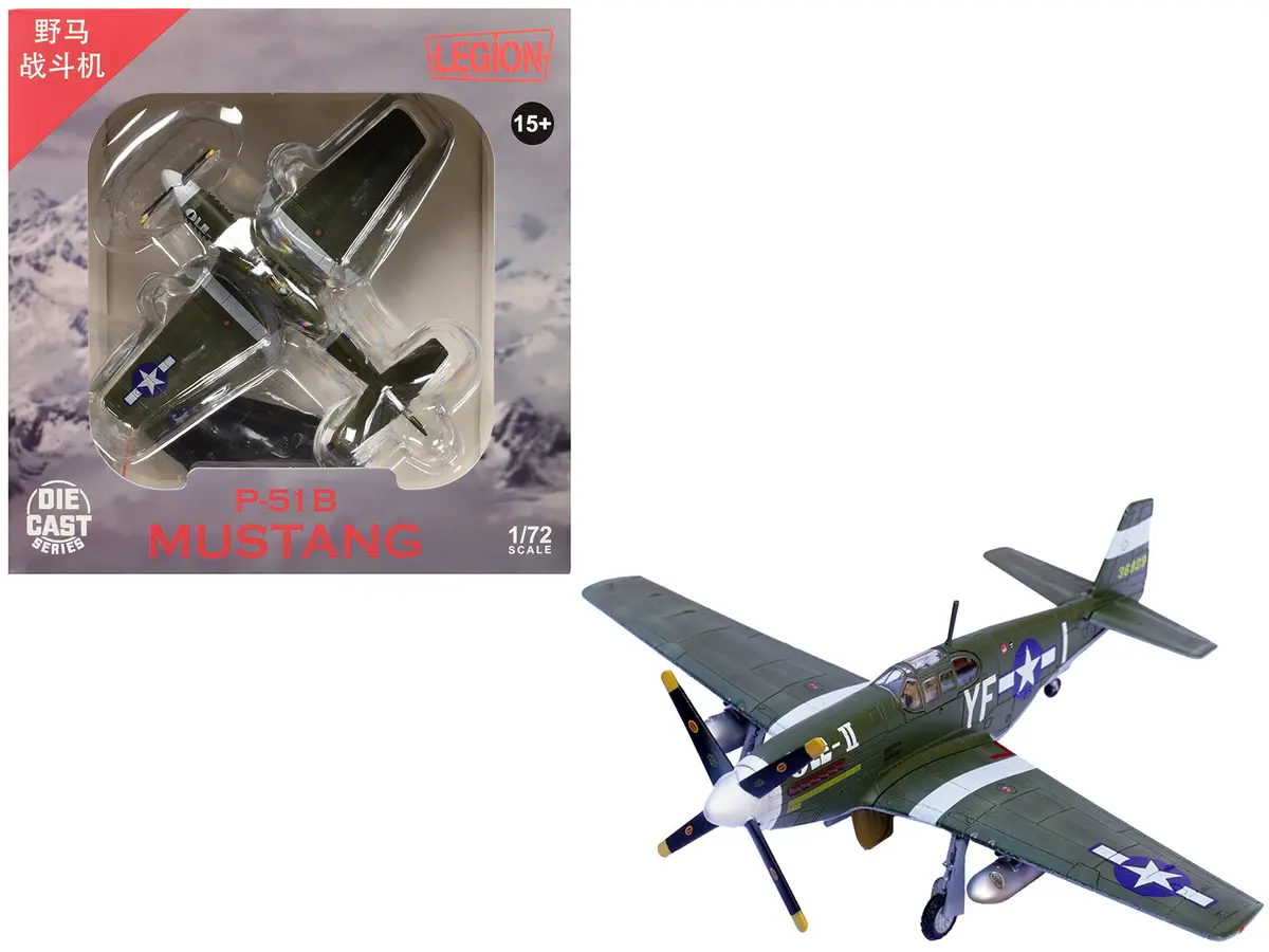 North American P-51B Mustang Aircraft "Ole-Ii 358Th Fighter Squadron 355Th Fighter Group Steeple Morden Strafers" (1944) United States Army Air Forces 1/72 Diecast Model Airplane By Legion 1