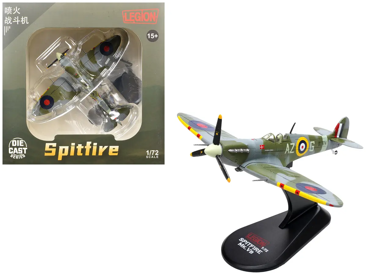 Supermarine Spitfire Mk Vb Fighter Aircraft "Bl924 Pilot Officer Aksel Svendsen Danish Presentation Spitfire Valdemar Atterdag No. 234 Madras Presidency Squadron" (1942) Royal Air Force 1/72 Diecast Model By Legion 1