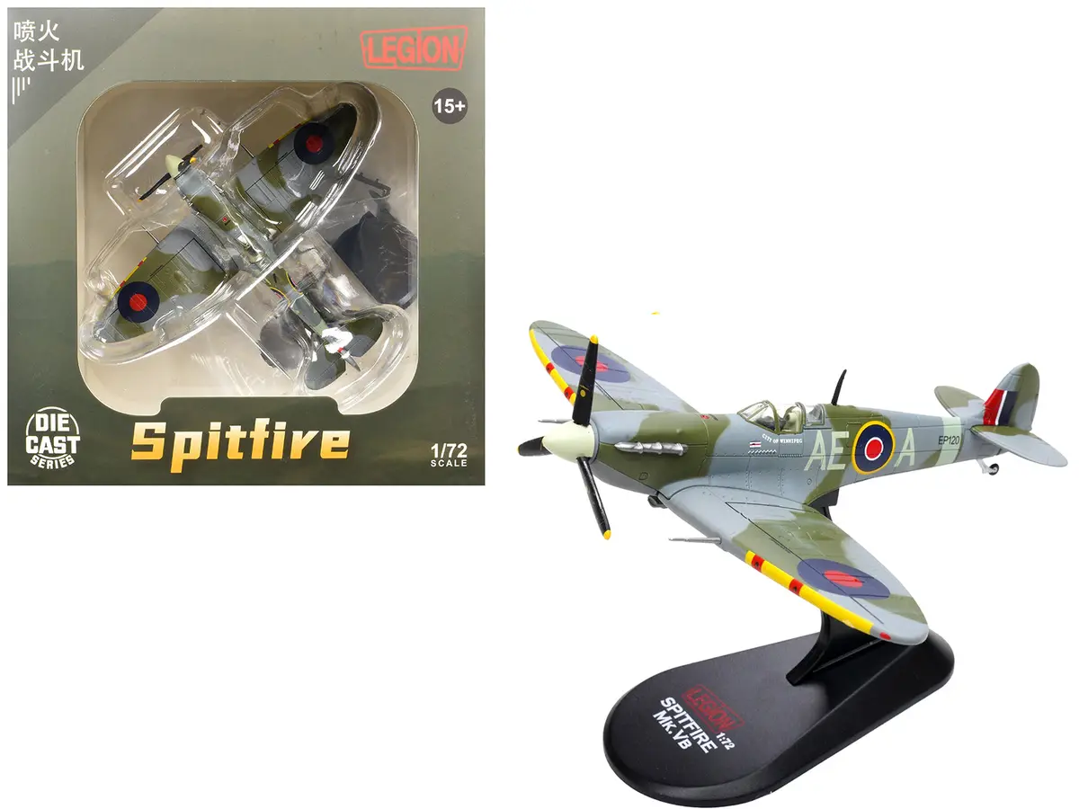 Supermarine Spitfire Mk Vb Fighter Aircraft "Ep120 Flight Lieutenant James 'Jeff' Northcott No. 402 City Of Winnipeg Squadron" (1943-1944) Royal Canadian Air Force 1/72 Diecast Model By Legion 1