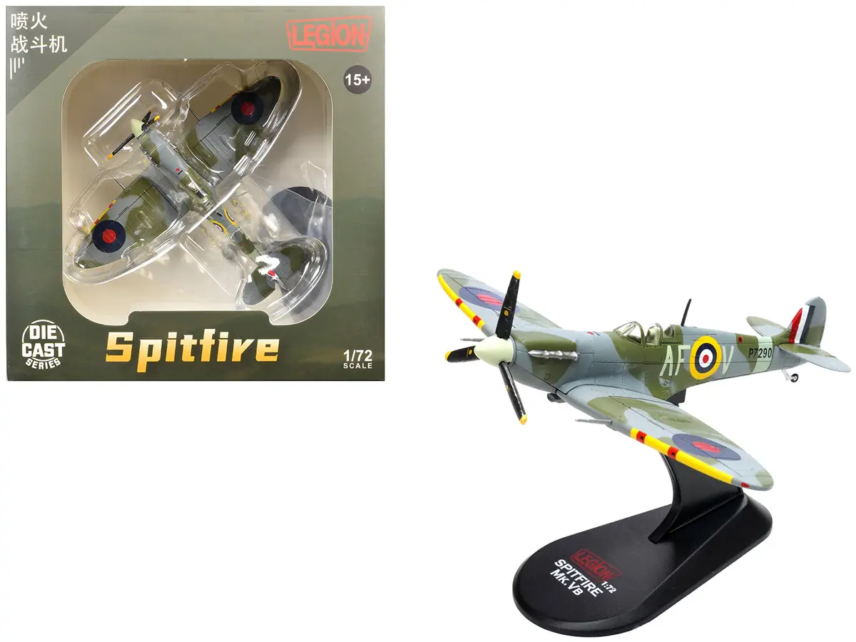 Supermarine Spitfire Mk Iia Fighter Aircraft "P7290 Air Fighting Development Unit Raf Duxford" (1942) Royal Air Force 1/72 Diecast Model By Legion 1