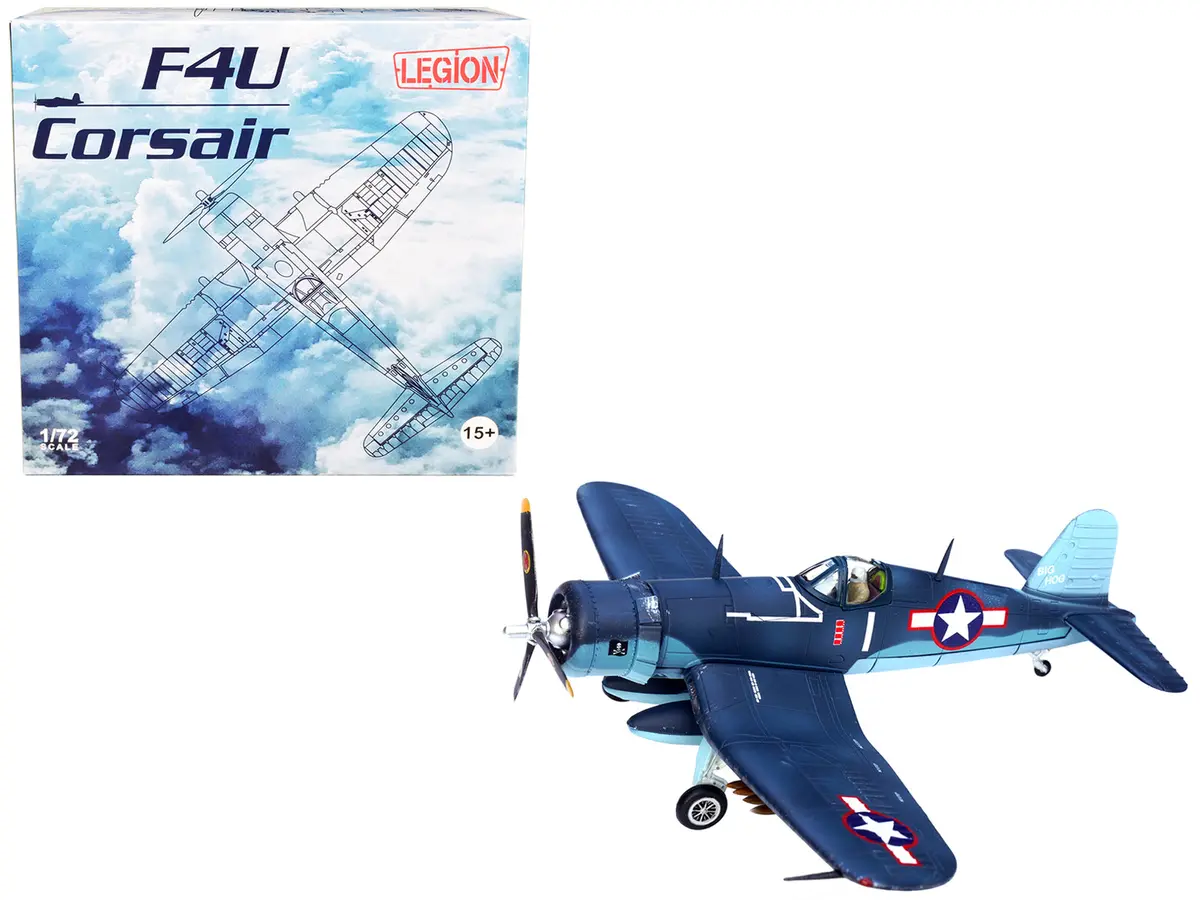 Vought F4u-1A Corsair Fighter Plane "Big Hog" Vf-17 "Jolly Rogers" Captain Tommy Blackburn Us Navy (1943) 1/72 Diecast Airplane Model By Legion 1
