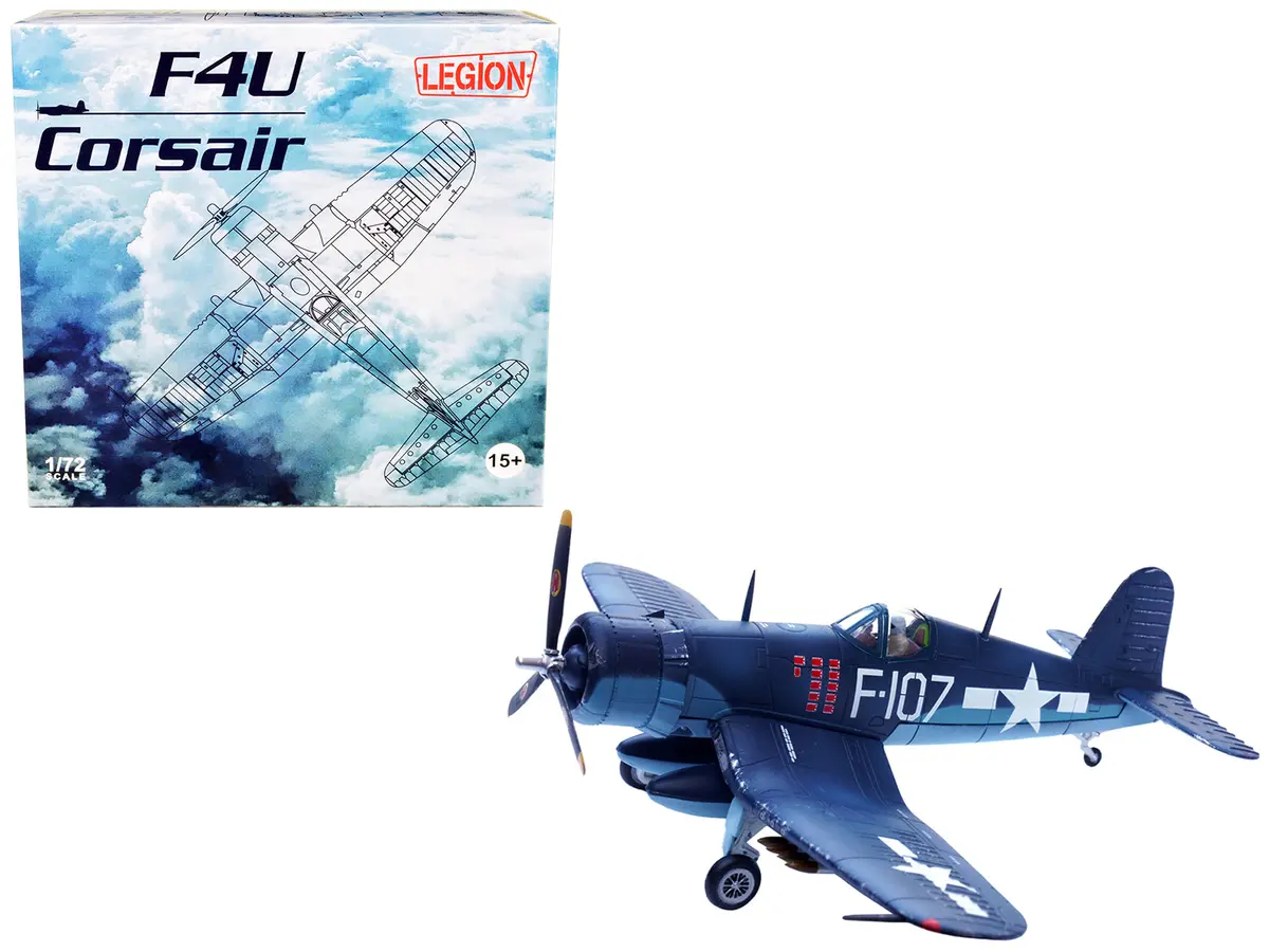 Vought F4u-1D Corsair Fighter Plane "1St Lt. Phillip Delong Marine Fighter Squadron (Vmf-224)" (1945) 1/72 Diecast Airplane Model By Legion 1