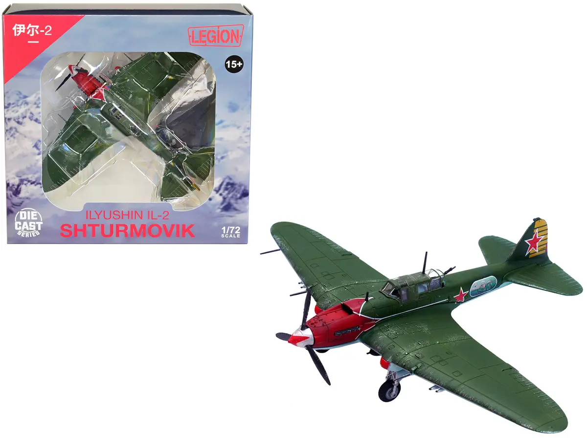 Ilyushin Il-2M3 Sturmovik Aircraft Green "Double Hero Of The Soviet Union Nelson Stepanyan" Soviet Air Force 1/72 Diecast Model Airplane By Legion 1