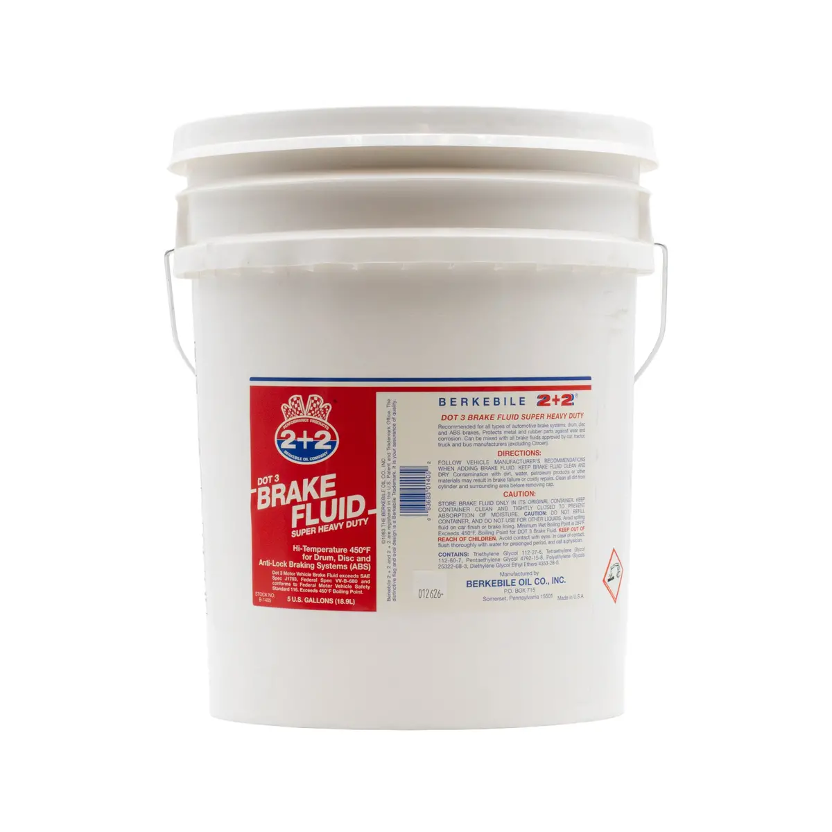 Berkebile 2+2® Dot 3 Brake Fluid – 5 Gallon Hydraulic Brake Fluid 1