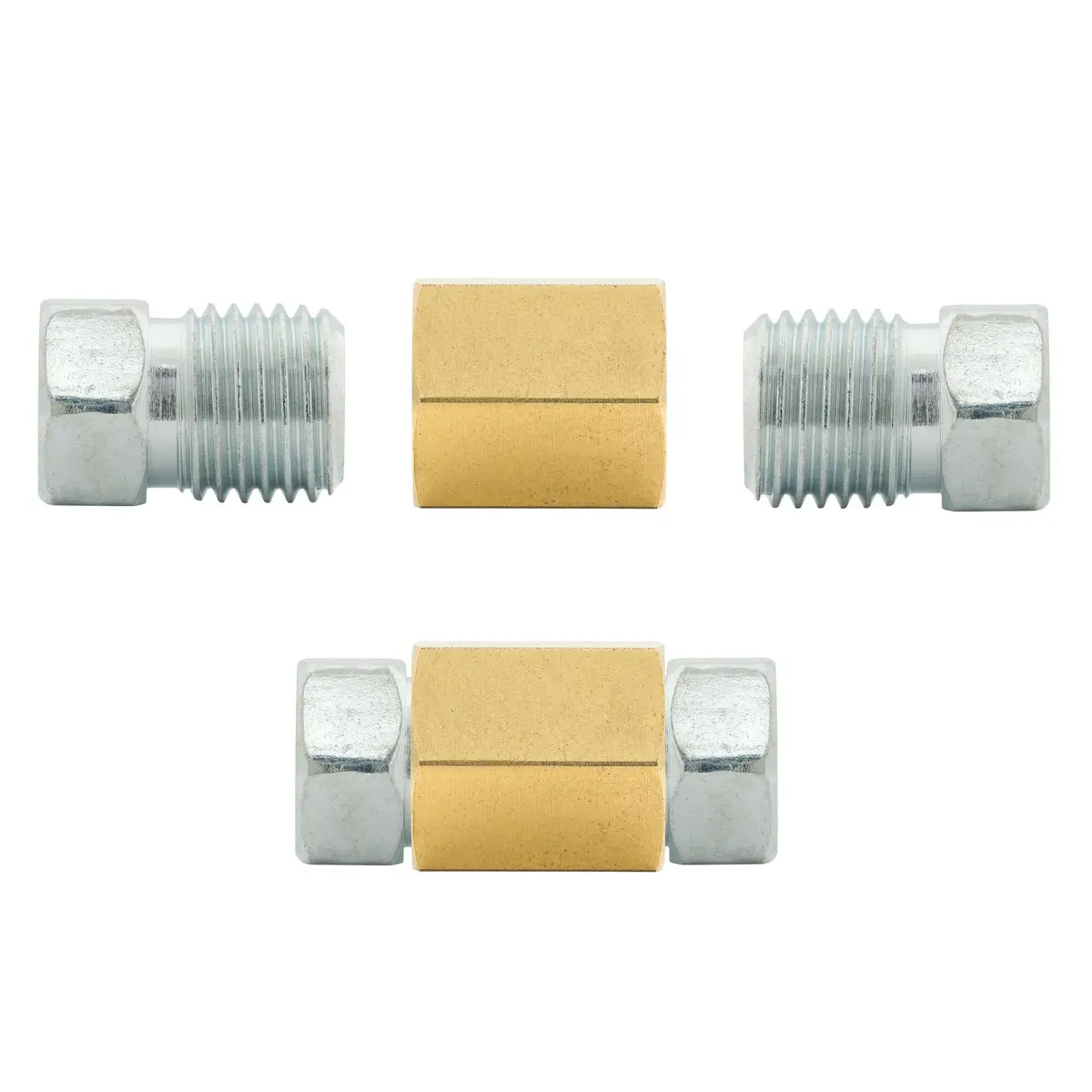 3/16" (3/8-24 I) Brake Line Fitting Union Kit | 12Ct 2
