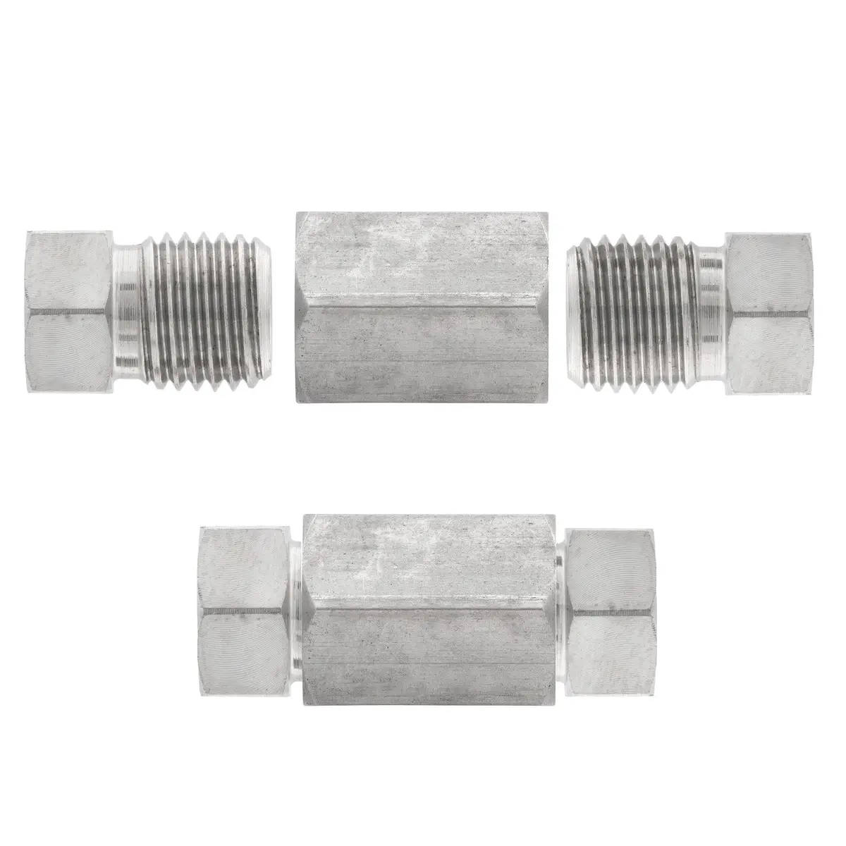 3/16" Brake Line Replacement Union Kit Stainless Steel 2