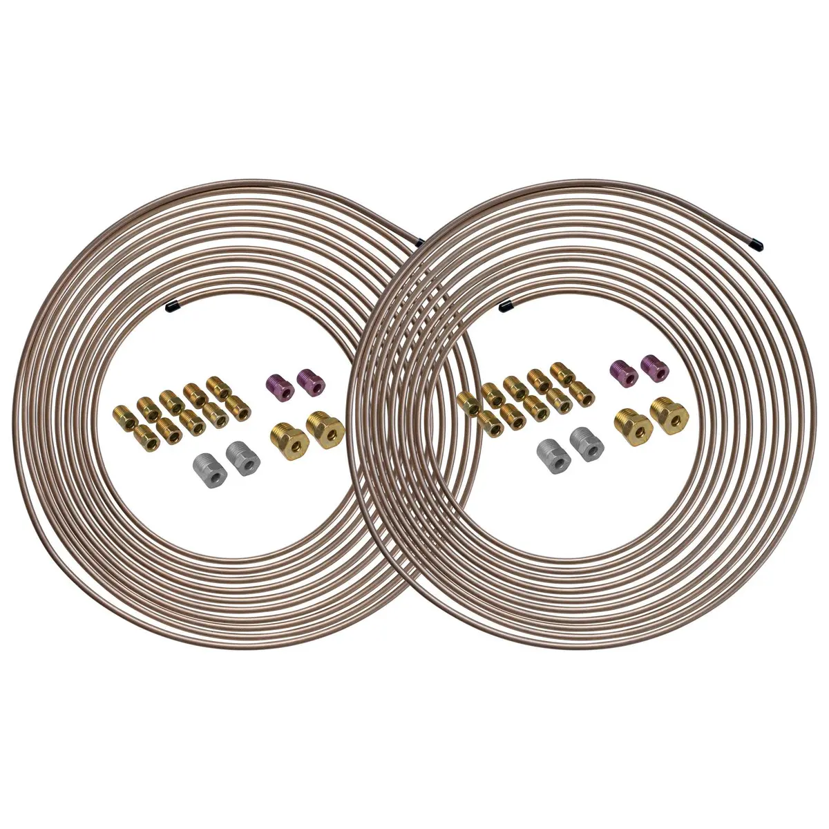 3/16" X 25' | Copper-Nickel Brake Line Tubing & Fittings | 2 Kits 1