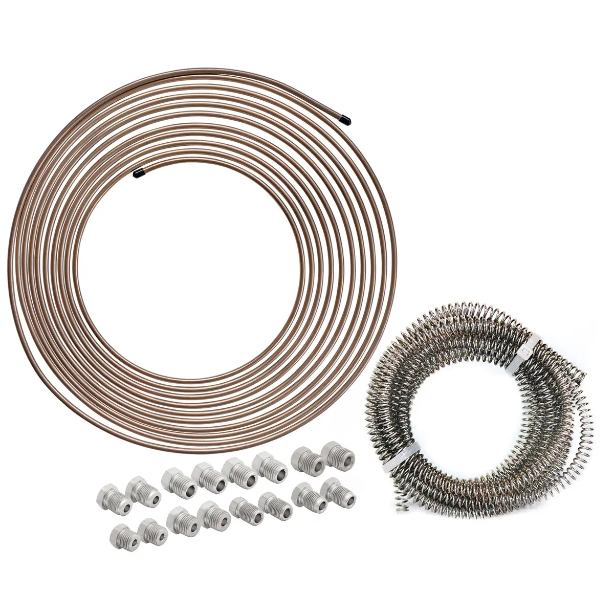3/16" X 25 Ft Copper Nickel Brake Line Kit With 16 Ft Stainless Steel Gravel Guard 1