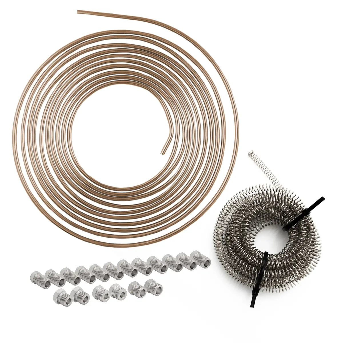 1/4" X 25 Ft Copper Nickel Brake Line Kit With 8 Ft Gravel Guard 1