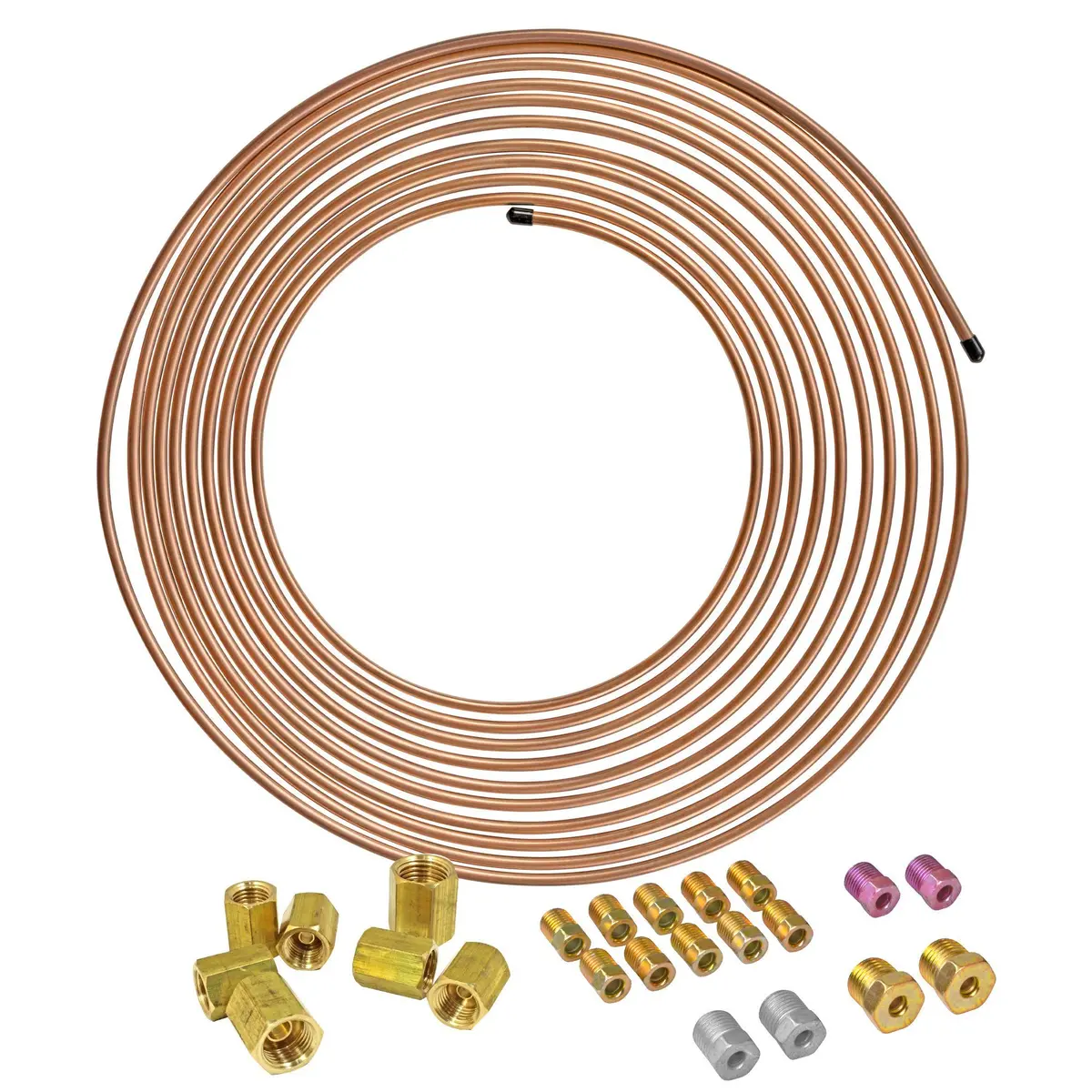 3/16" X 25' Copper Nickel Brake Line Kit And 3/16" Union Kit 1