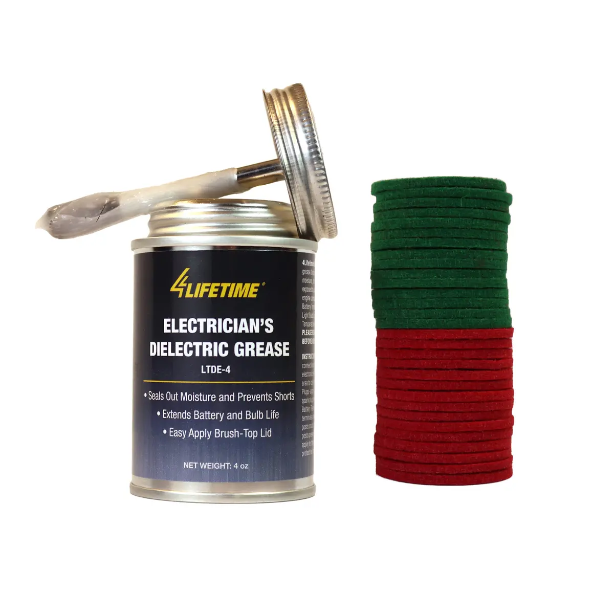 Dielectric Grease And Battery Terminal Washers Kit - 4Oz Grease, 30 Washers 1