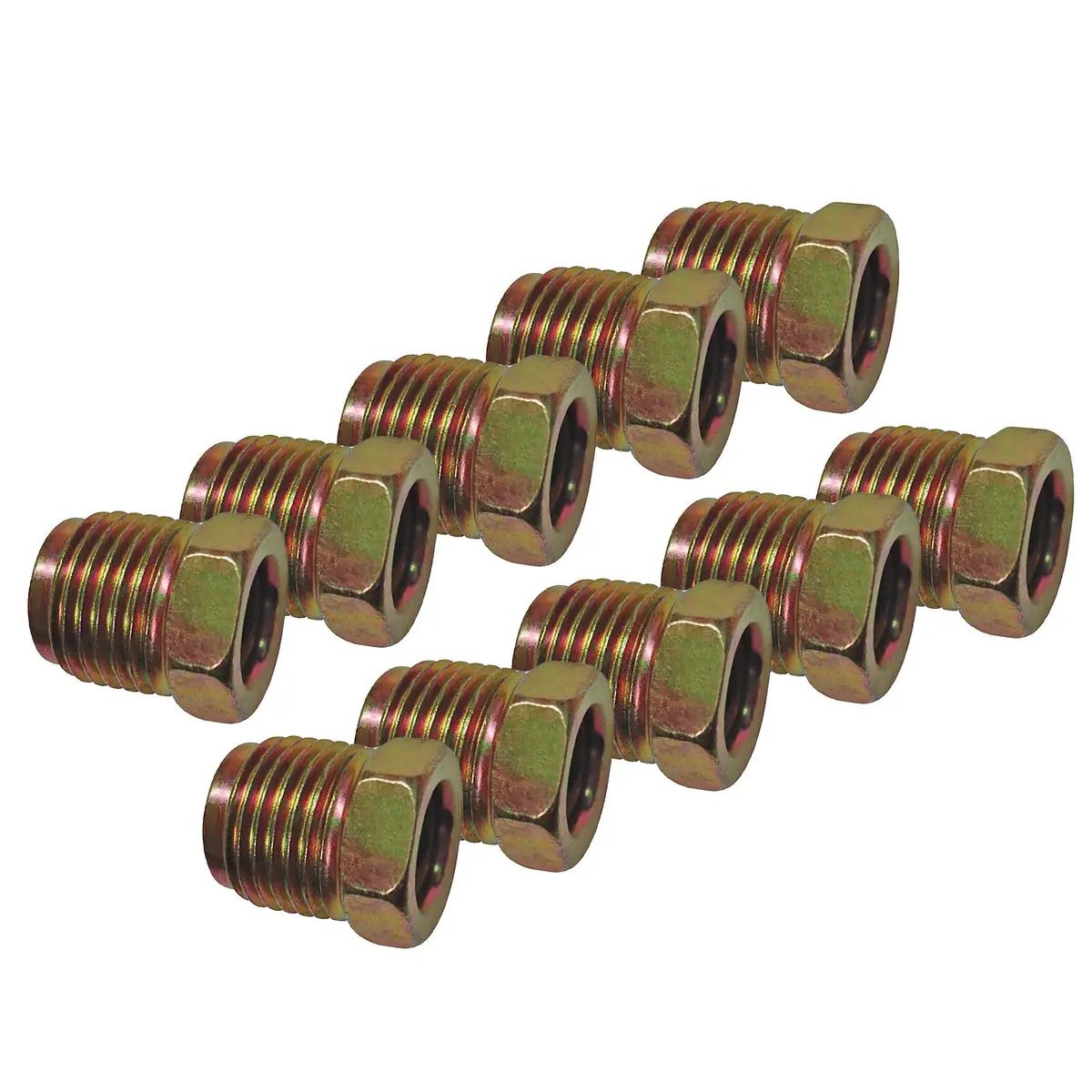 Fuel Line Steel Tube Nut | 3/8" Tube (M16x1.5 Surface Seal) | Inverted Flare | 10Ct 2