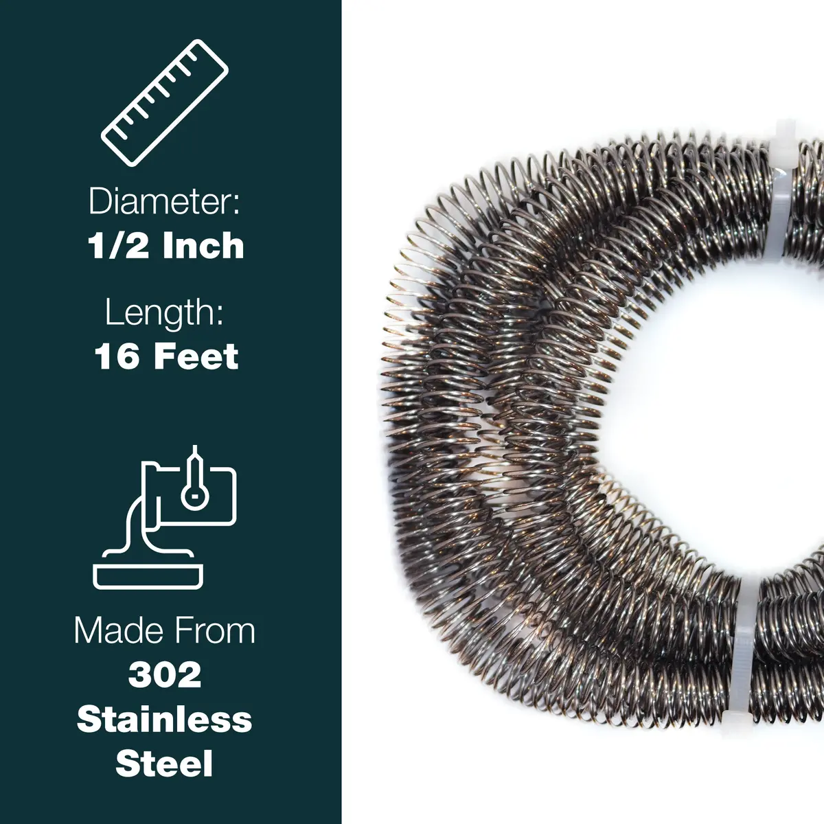 1/2" X 16' Stainless Steel Spring Gravel And Rock Guard 2