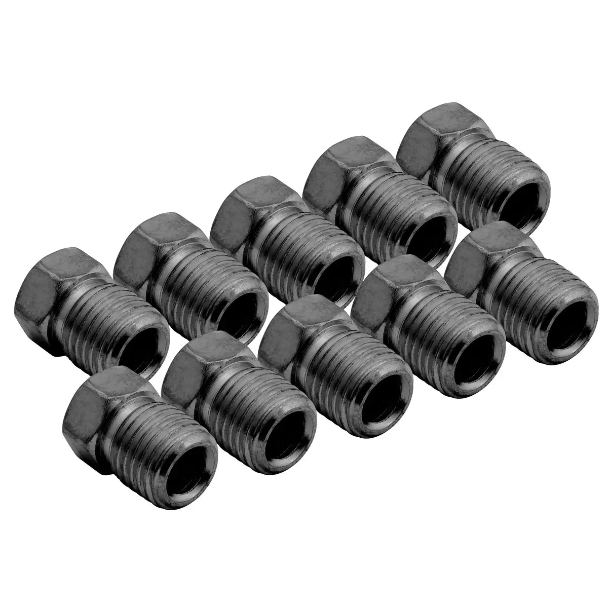 Brake Line Tube Nut | 3/16" (3/8-24 Inverted) | Black Oxide Coated Steel | 10Ct 1