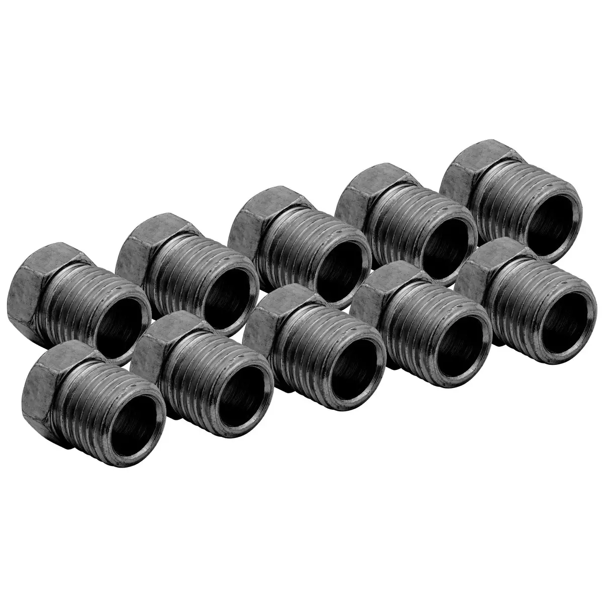 Brake Line Tube Nut | 5/16" (1/2-20 Inverted) | Black Oxide Coated Steel | 10Ct 1
