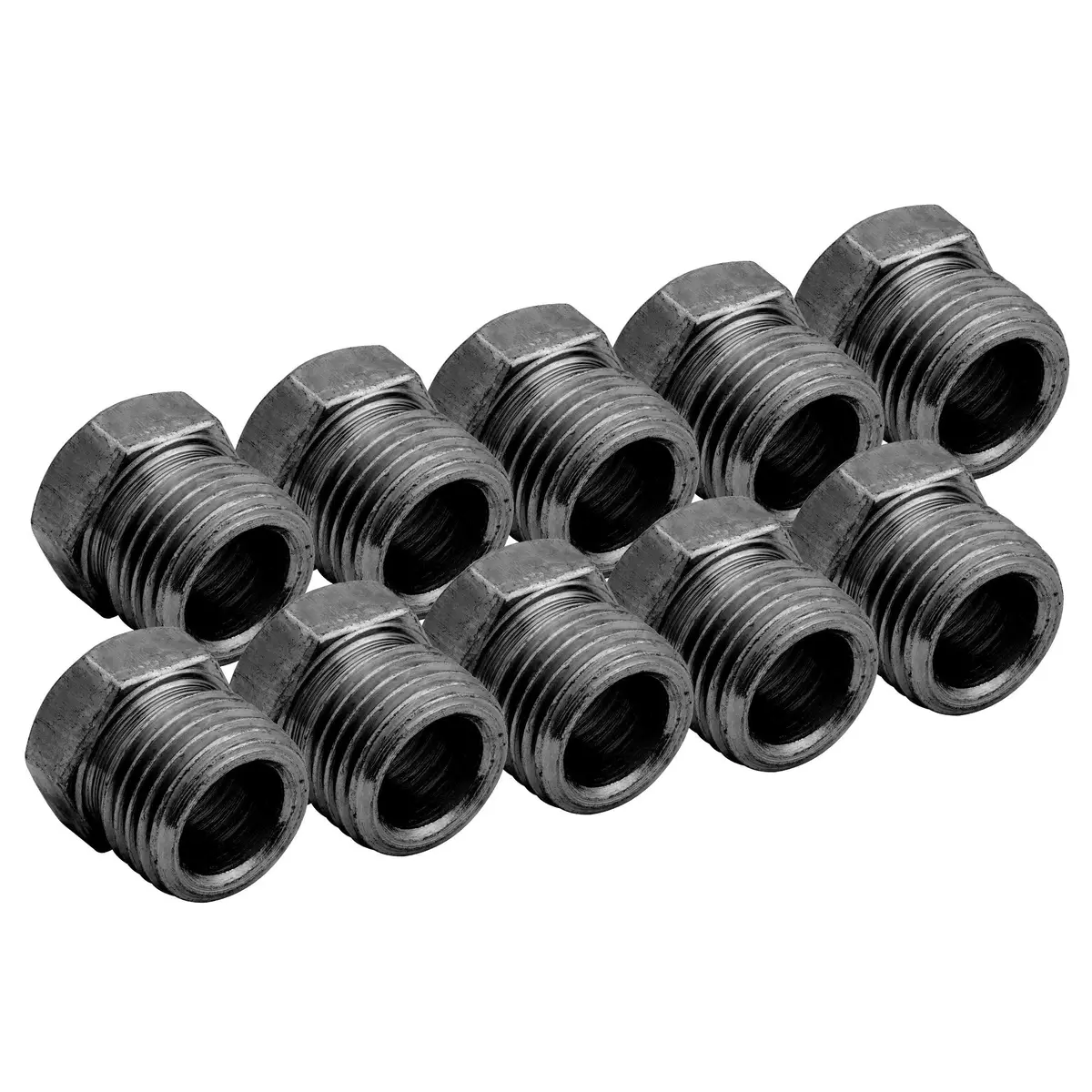Brake Line Tube Nut | 3/8" (5/8-18 Inverted) | Black Oxide Coated Steel | 10Ct 1