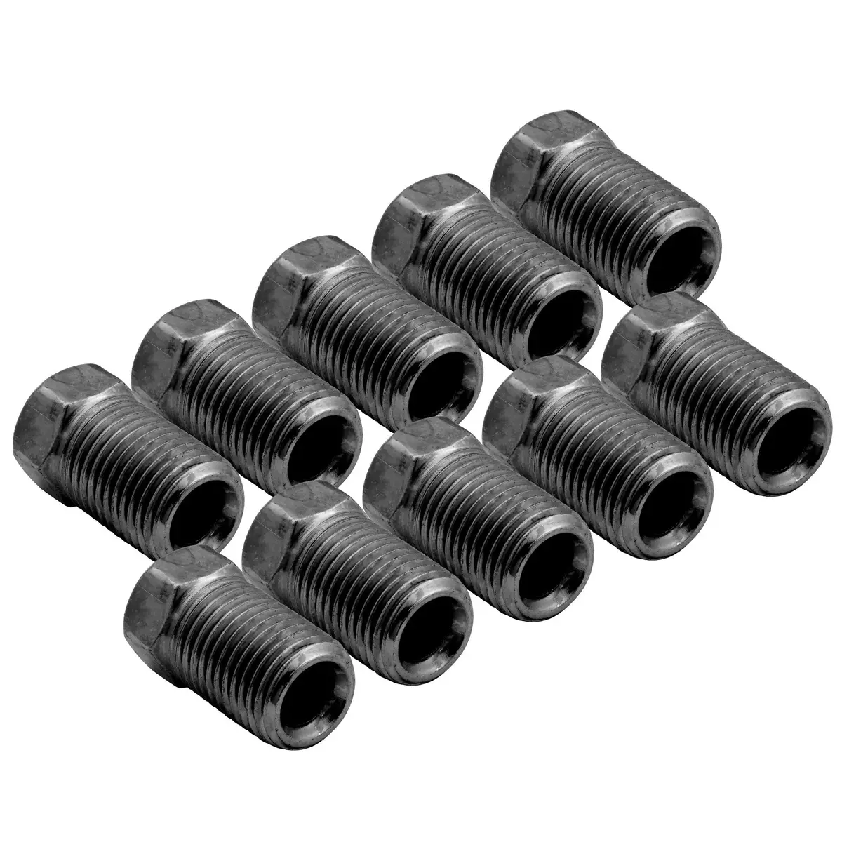 3/16" (M10x1.0 Inverted) Black Oxide Coated Steel Tube Nut | 10Ct 1