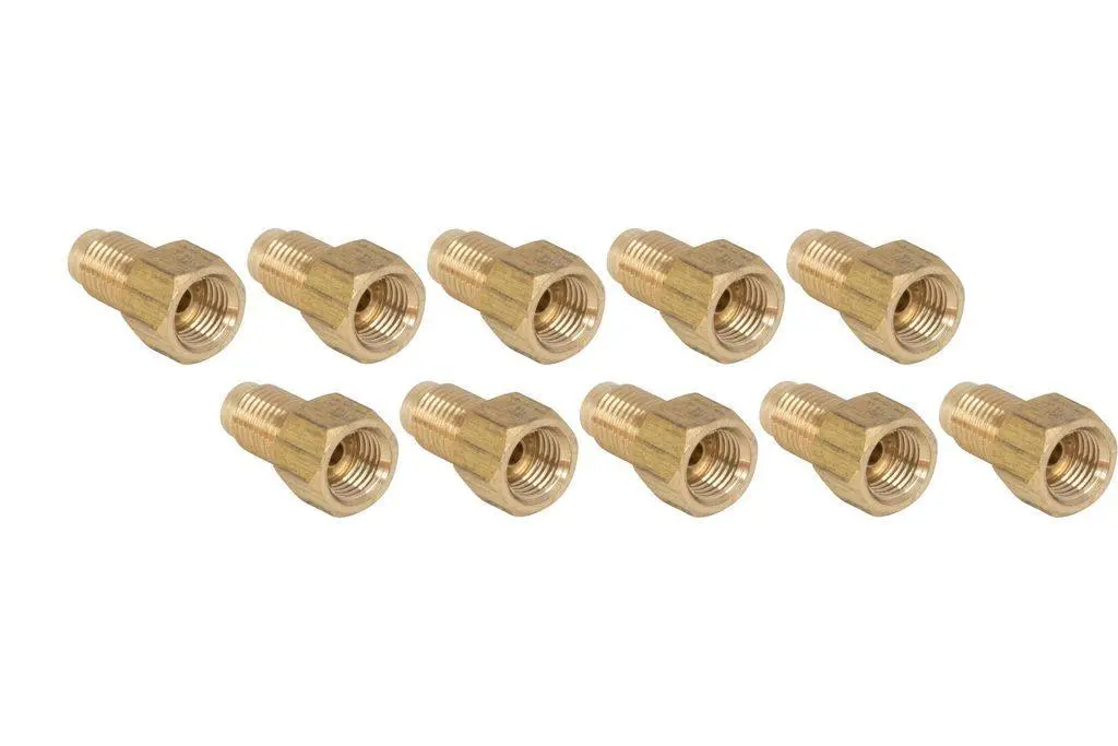 (3/8-24 Inverted)F, (3/8-24 Bubble)M | Brass Adapter | 10Ct 2