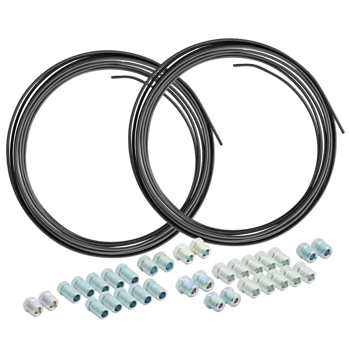 25 Ft 3/16" And 1/4" Pvf-Coated Galvanized Steel Brake Line Kit | 32 Fittings 1
