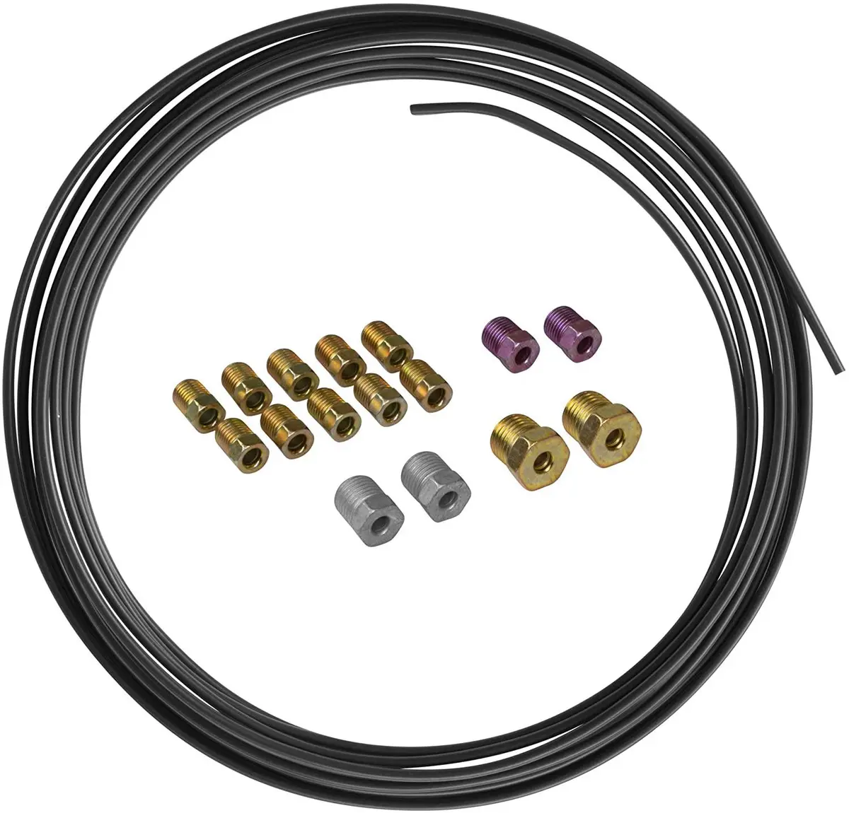 3/16" X 25' | Pvf-Coated Steel Brake Line And Fitting Kit 1