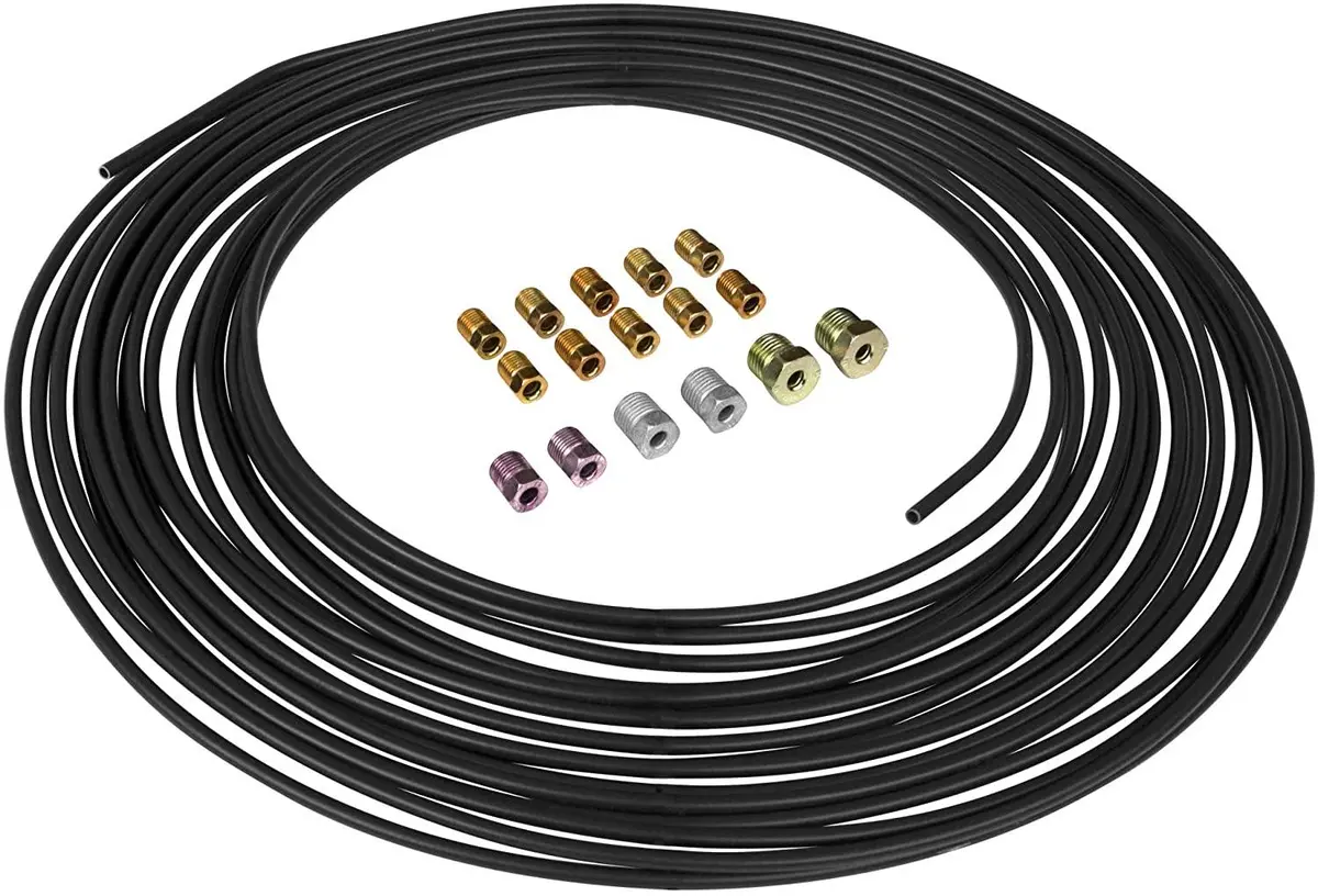 3/16" X 50' | Pvf-Coated Steel Brake Line And Fitting Kit 1