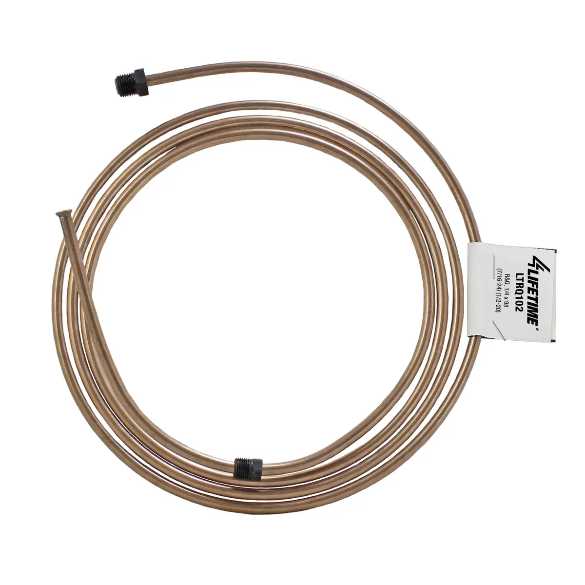 1/4" X 98" Copper Nickel Line (7/16-24 I)(1/2-20 I) Flared With Fittings 1