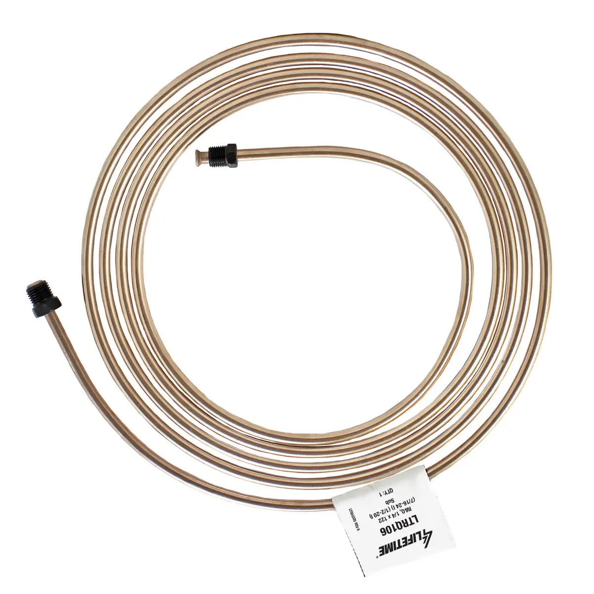 Rightquick 1/4" X 122" Copper Nickel Line (7/16-24 I)(1/2-20 I) Flared With Fittings 1