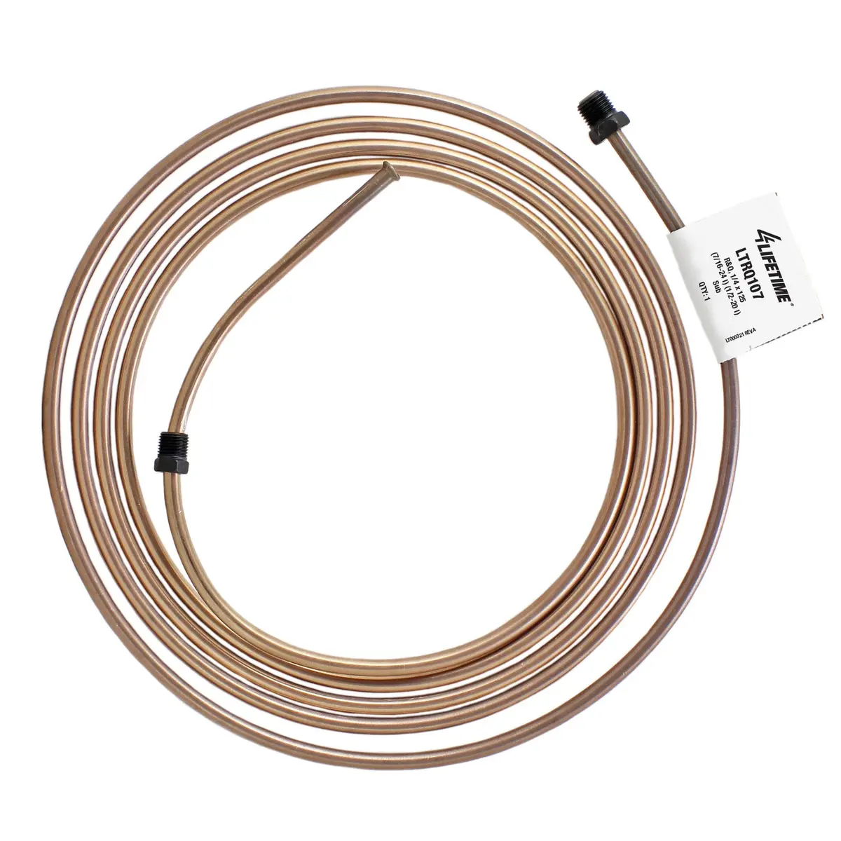 Rightquick 1/4" X 125" Copper Nickel Line (7/16-24 I)(1/2-20 I) Flared With Fittings 1