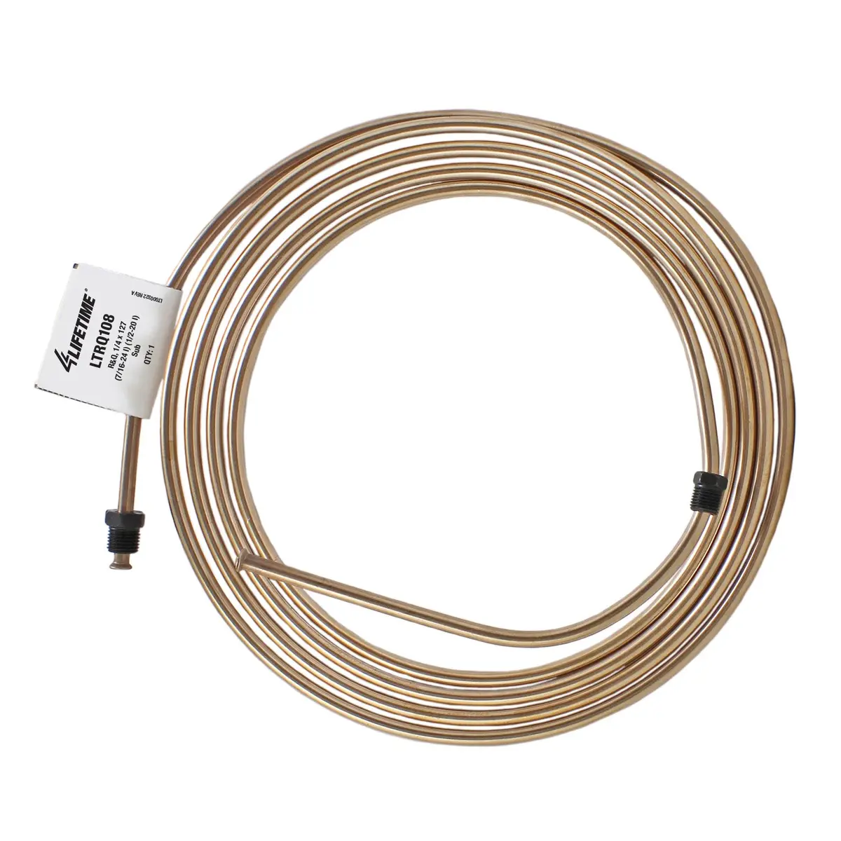 Rightquick 1/4" X 127" Copper Nickel Line (7/16-24 I)(1/2-20 I) Flared With Fittings 1