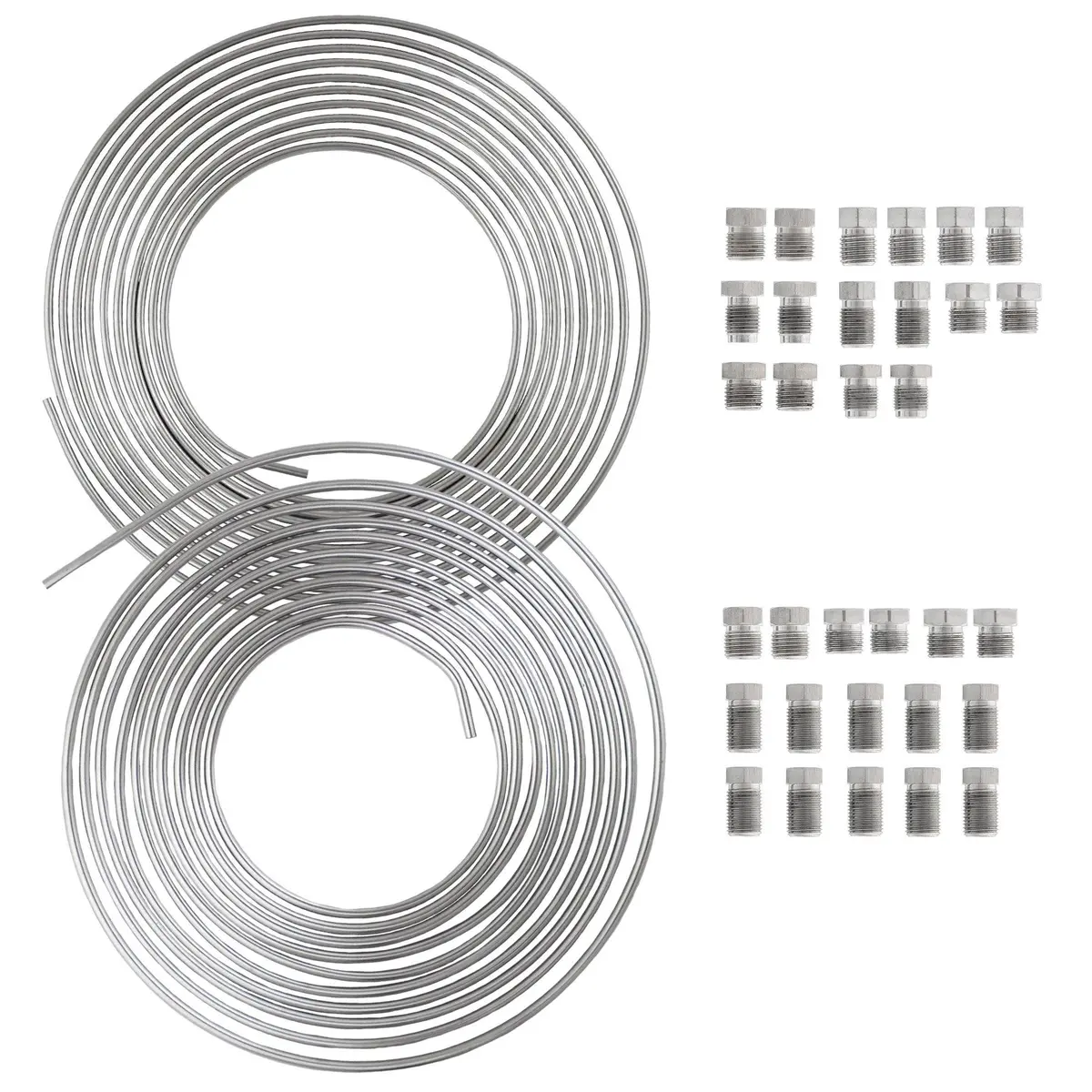 25 Ft 3/16" And 1/4" Stainless Steel Brake Line Kit | 32 Stainless Steel Fittings 1