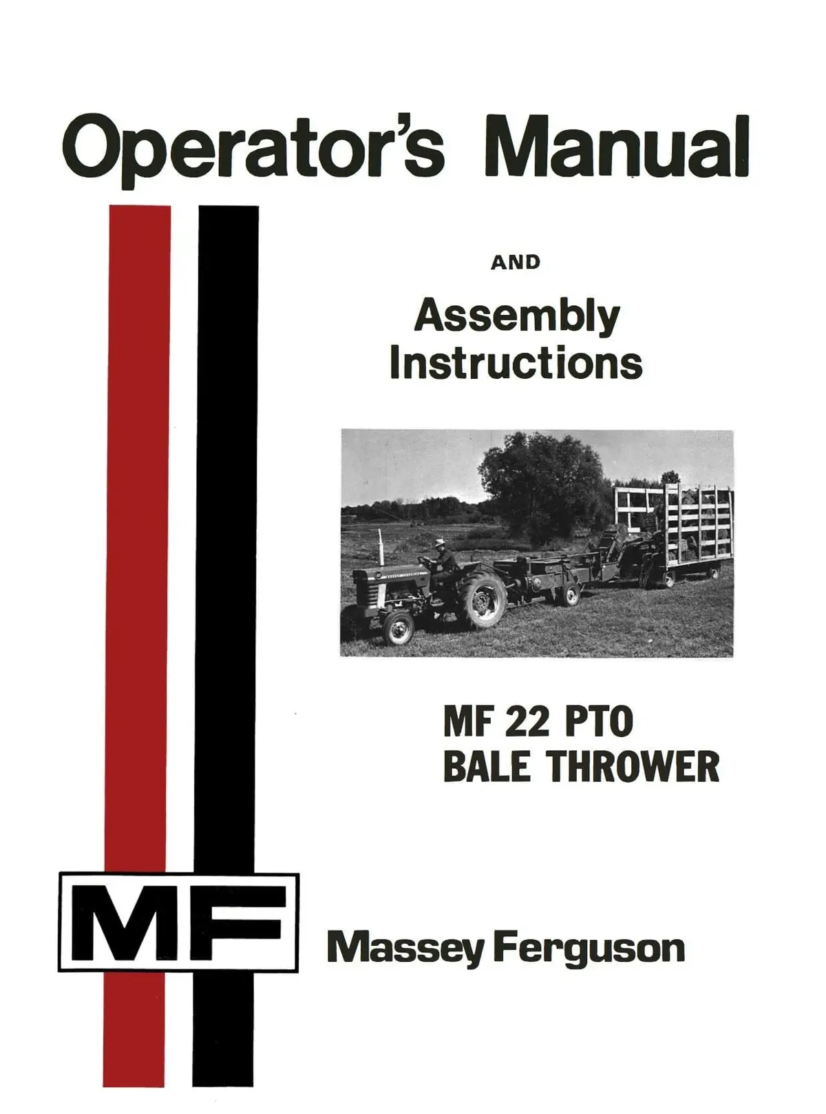 Massey Ferguson Mf 22 Pto Bale Thrower Operator's Manual And Assembly Instructions 1
