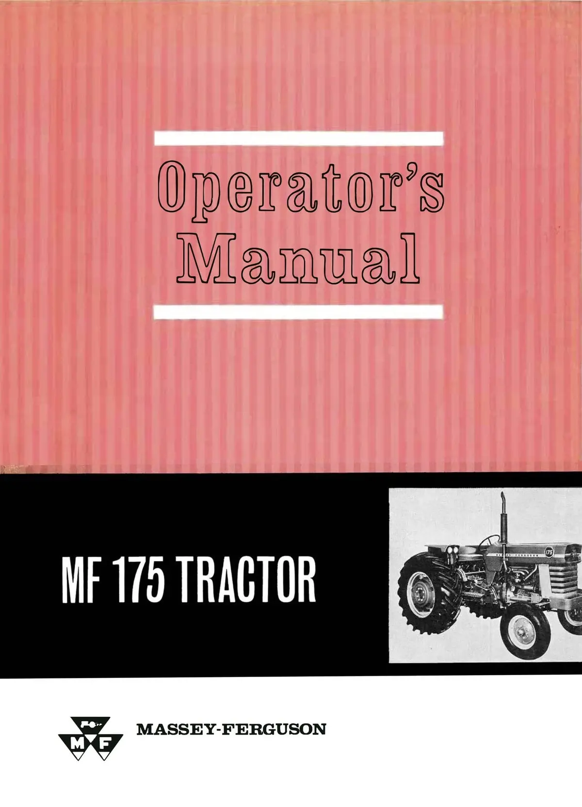 Massey Ferguson Mf 175 Tractor Operator's Manual 1