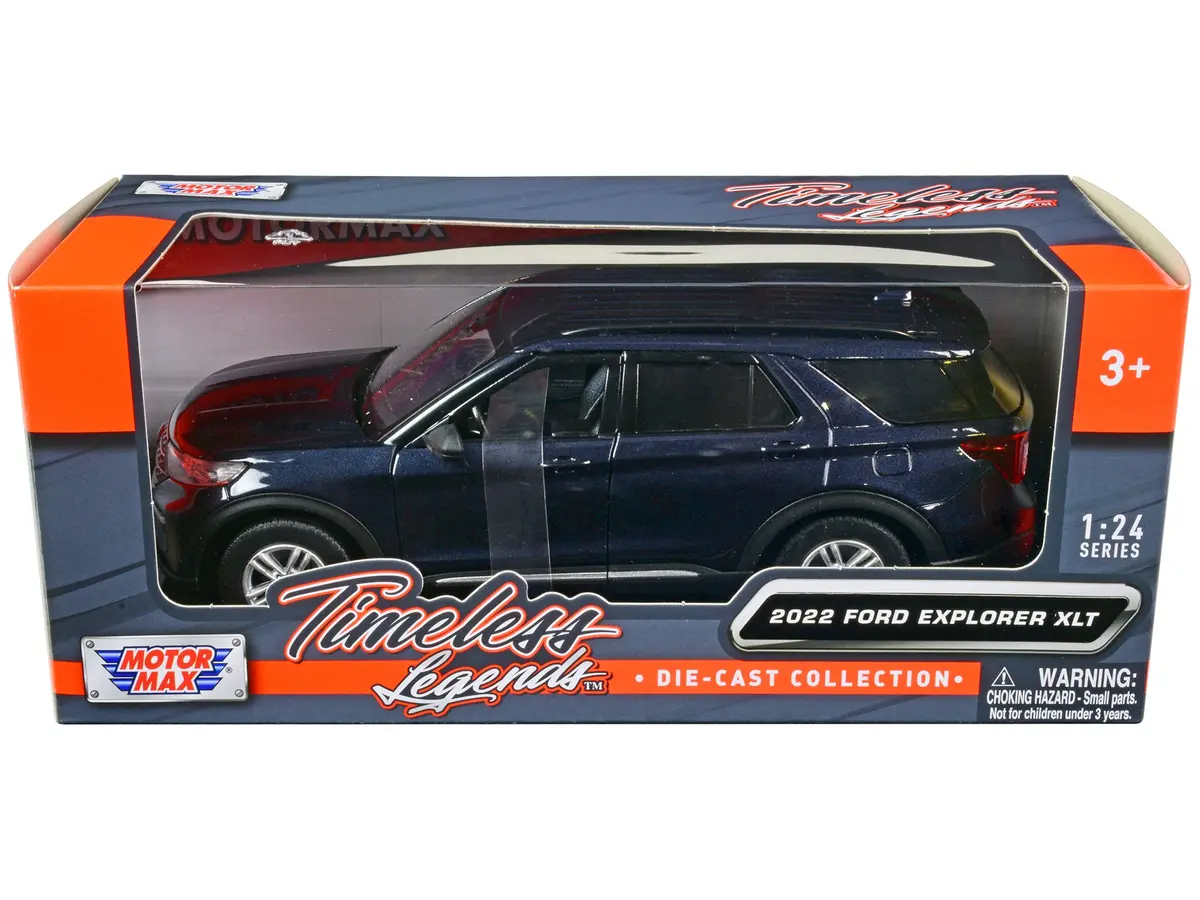 2022 Ford Explorer Xlt Dark Blue Metallic "Timeless Legends" Series 1/24 Diecast Model By Motormax 1