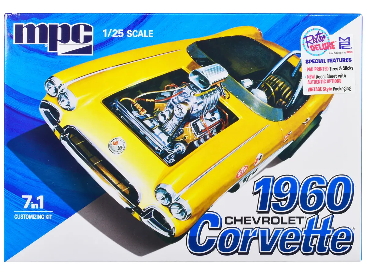 1960 Chevrolet Corvette 7-In-1 Plastic Model Kit (Skill Level 2) 1/25 Scale Model By Mpc 1